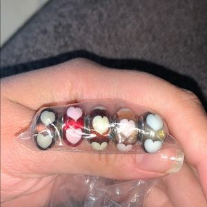 Murano glass pandora beads heart set